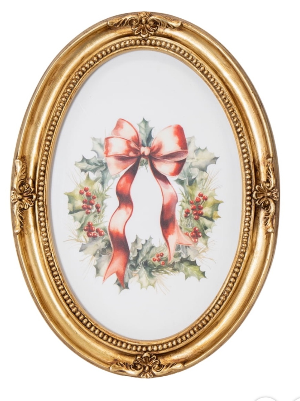 My Texas House Wreath Print in Frame Christmas Decoration, Multicolor, 7"